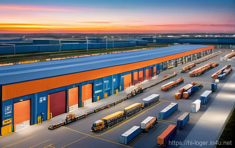 물류관리사 자격증과 관련 경력 계발 - Image Prompt 1: The Modern Logistics Hub**
