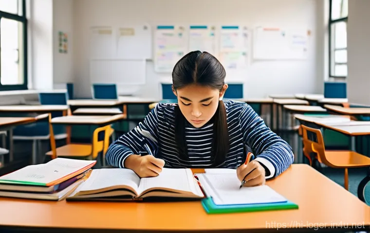 물류관리사 시험 중점 학습 전략 - **Prompt 1: Focused Exam Preparation**
    "A determined young person, gender-neutral, sitting at a ...