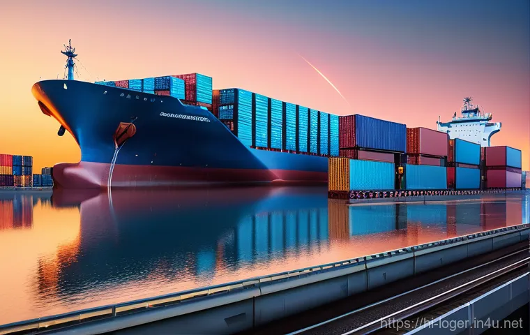 물류관리사와 다국적 물류 관리 - **Prompt 1: "A vast, interconnected multinational logistics network visually represented. In the for...