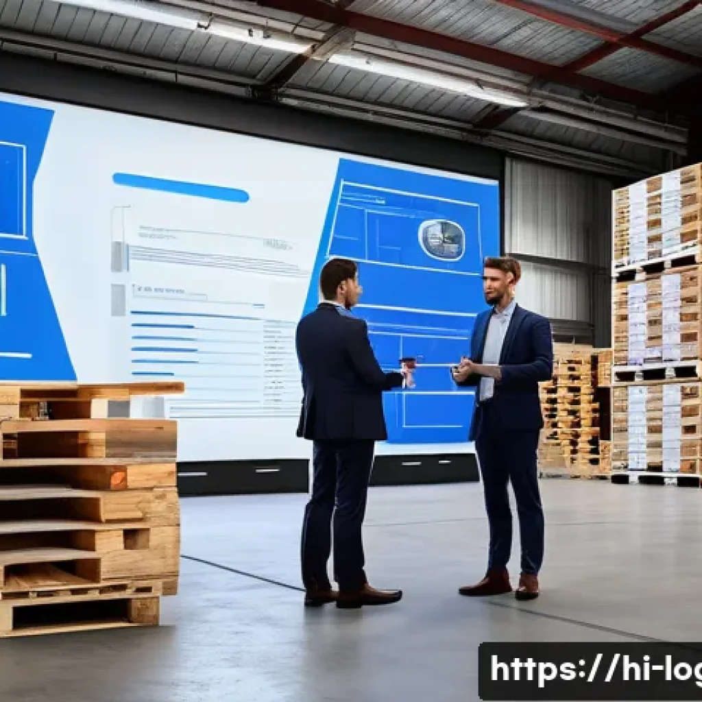 물류관리사 해외연수 기회 - A professional international logistics training session in a modern European warehouse setting, dive...