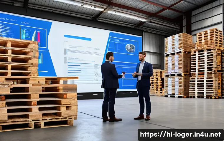 물류관리사 해외연수 기회 - A professional international logistics training session in a modern European warehouse setting, dive...
